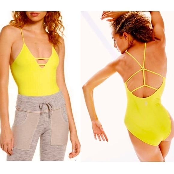 NWT FREE PEOPLE Bodysuit V-Neck‎ Strappy Sleeveless Low Back Dance Leotard XS/S - Picture 5 of 12